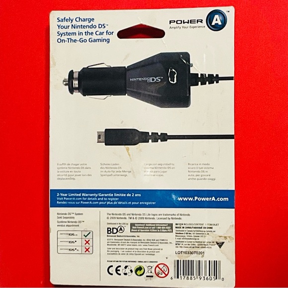 🔥4/$15 NIP | Nintendo DS Lite Car Adapter | Power A | 2009 - Picture 2 of 6